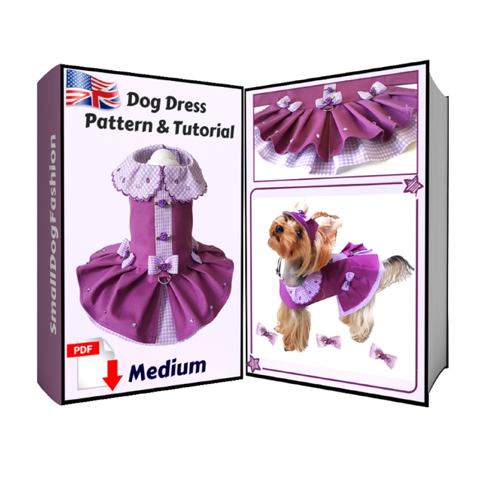 Small Dog Clothes Sewing Pattern PDF Pet Dress Pattern Girl Etsy