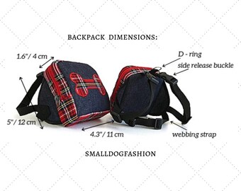 For Small Dog Zippered Backpack Pattern for - Etsy
