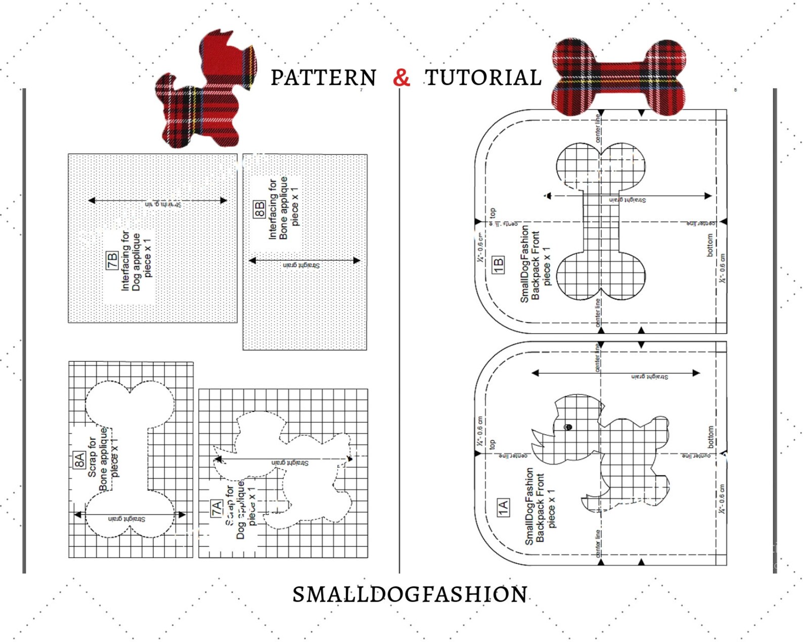 For Small Dog Zippered Backpack Pattern Harness Backpack for Etsy