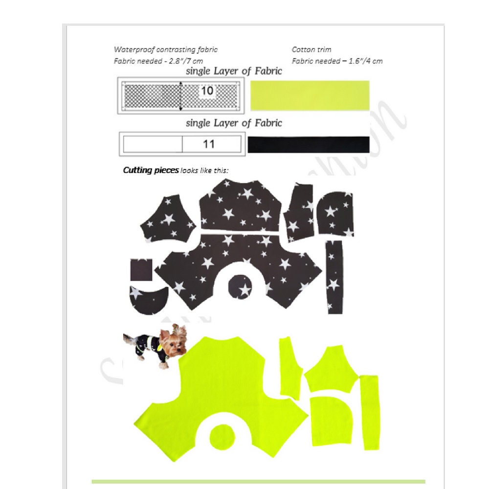 Waterproof Dog Coat With Hood Pattern PDF Dog Coat Pattern PDF - Etsy