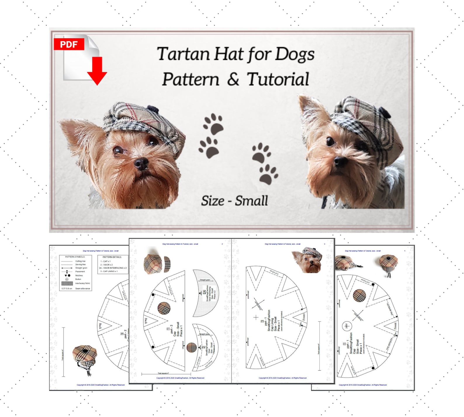 Small Dog Hat Pattern for Dog Pet Hat PDF Dog Hat Sewing Pdf Etsy
