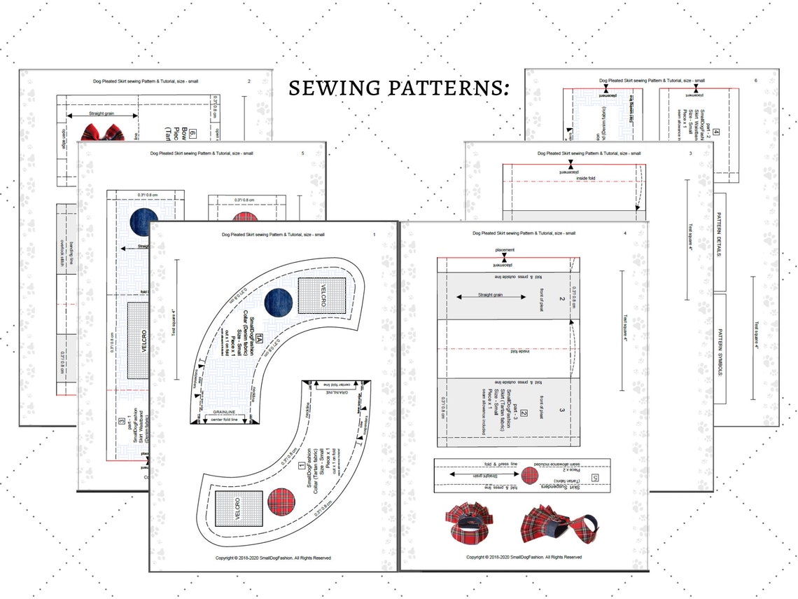 Dog Clothes Pattern a Set of Sewing Patterns for Xsmall Dogs Etsy
