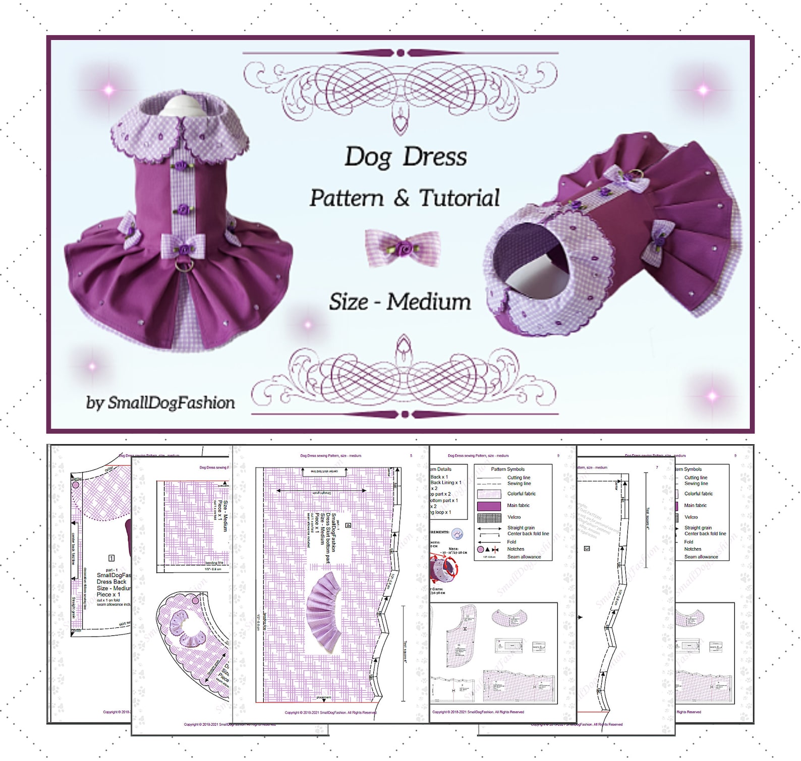 Small Dog Clothes Sewing Pattern PDF Pet Dress Pattern Girl Etsy