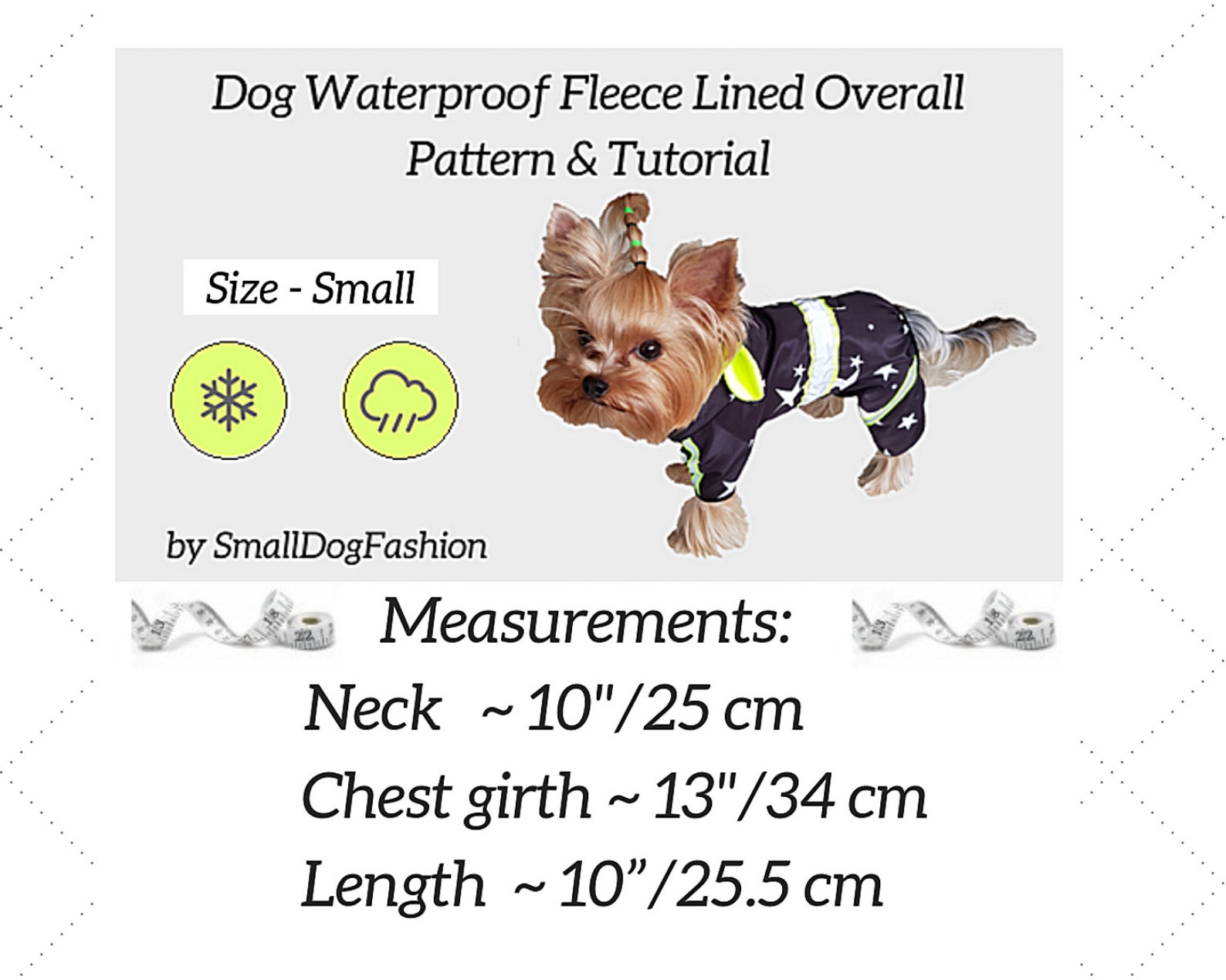 Waterproof Dog Coat With Hood Pattern PDF Small Dog Coat Etsy