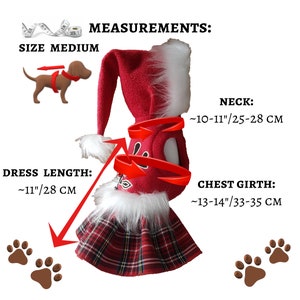 Dog hoodie dress sewing pattern PDF Dog clothes PDF Christmas dog dress for small dog Dog coat pattern Small dog clothes pattern Dog dresses image 2