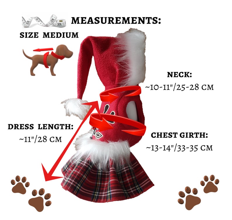 Dog hoodie dress sewing pattern PDF Dog clothes PDF Christmas dog dress for small dog Dog coat pattern Small dog clothes pattern Dog dresses image 2