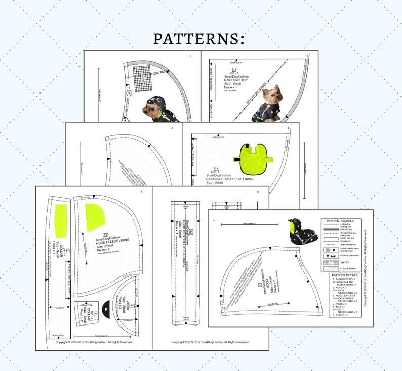 Waterproof dog coat PDF Sewing Pattern for Small dog clothes Etsy