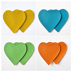 Sew on Patches of imitation leather heart elbow patches leather patches sew on elbow patches knee patches fake leather patches heart patches image 1
