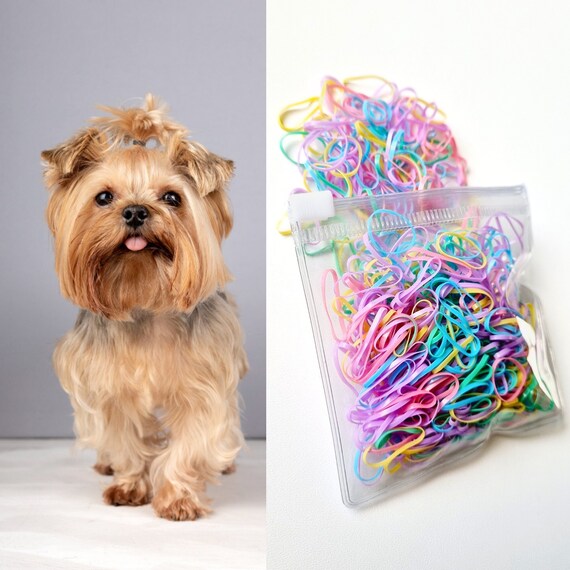 Bronze Dog Head Hair Tie Elastic - Pet-Inspired Hair Accessory, Handmade, Unworn Dog Hair Elastics - Etsy main image 2