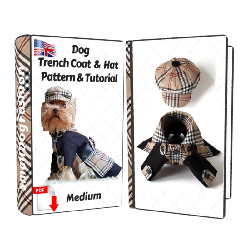 Dog clothes patterns for small dogs Tartan Coat and Hat set Etsy