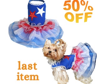 Dog dress for small dog clothes Blue dog dress Pet clothes small Dog dresses Small pet dresses Dog ruffle dress size small Last item Sale