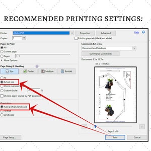 Puede incluir: Una captura de pantalla de una pantalla de ordenador que muestra la configuraci&oacute;n de impresi&oacute;n de un documento PDF. La configuraci&oacute;n incluye opciones para las p&aacute;ginas a imprimir, el tama&ntilde;o y la manipulaci&oacute;n de las p&aacute;ginas, y la orientaci&oacute;n. El documento mide 8,3 x 11,7 pulgadas.