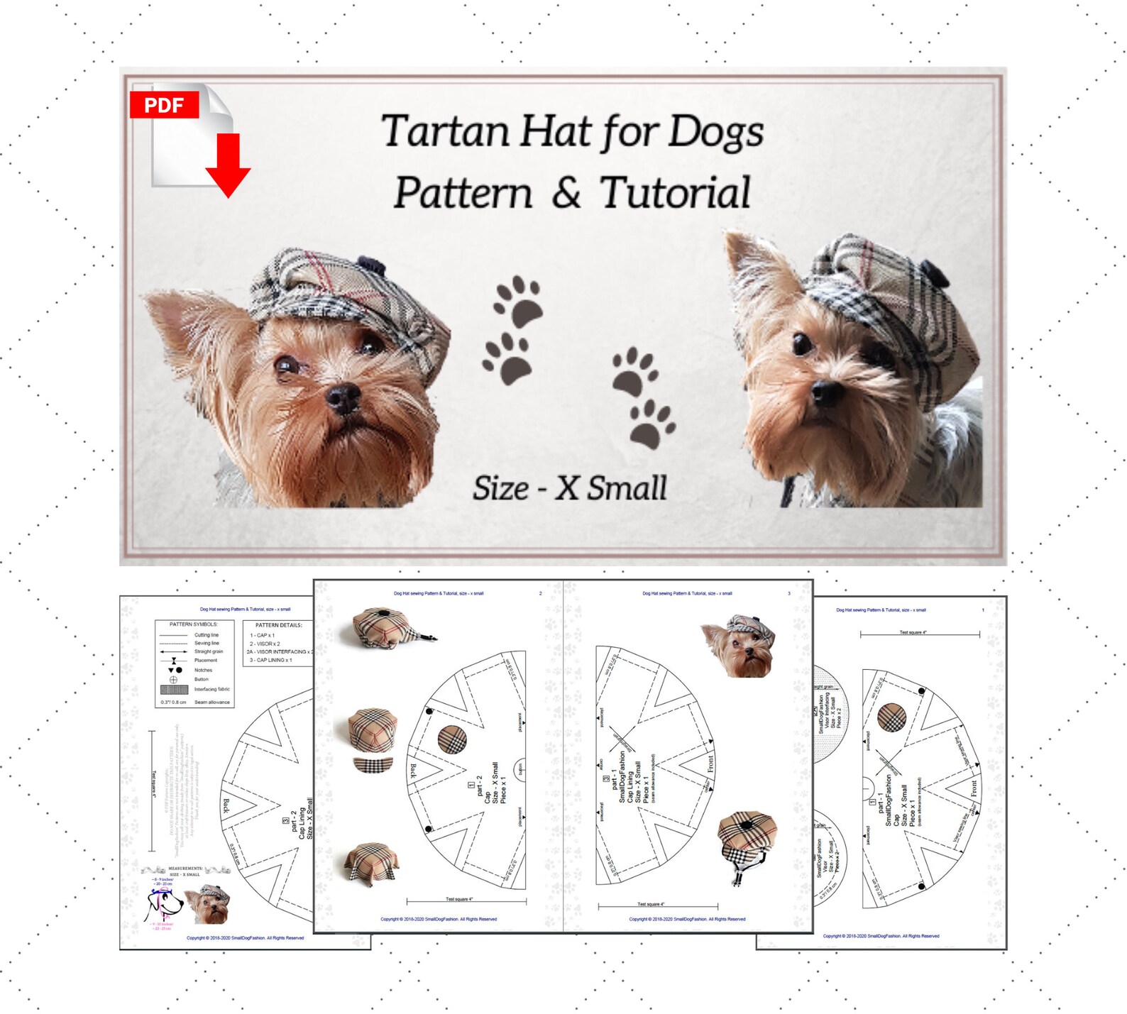 Dog Sewing Patterns A Set Of Clothes For Small Dogs Tartan A21
