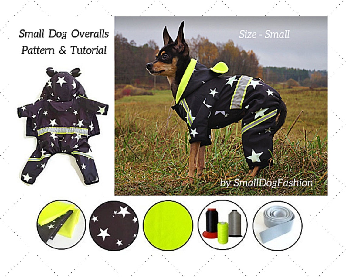 Waterproof Dog Coat With Hood Pattern PDF Small Dog Coat Etsy
