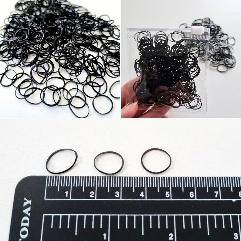 Black rubber bands for dog hair bands Dog grooming lightweight elastic bands mini rubber bands braids hair dog hairstyle 350 pieces package image 9