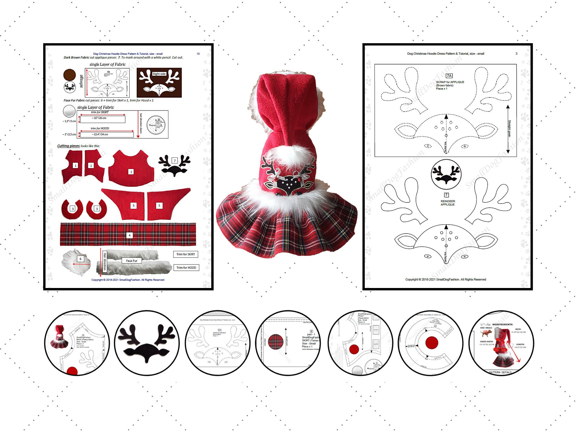 Dog Hoodie Dress Sewing Pattern PDF Dog Clothes PDF Christmas - Etsy