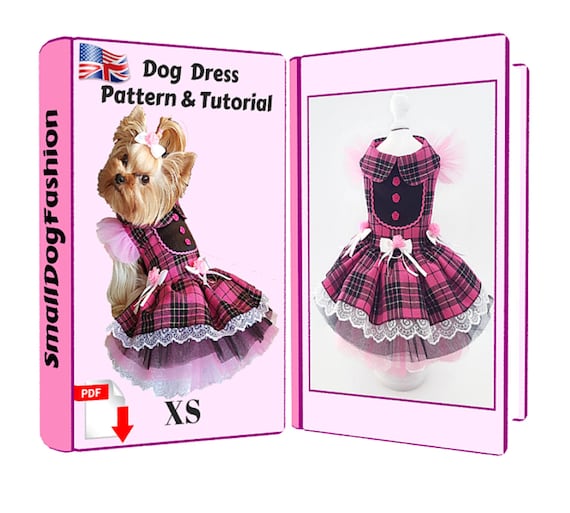 Small Dog clothes sewing pattern PDF Pet dress pattern Girl dog clothes PDF dog dress Dog tutu dress Pet clothing pattern PDF dog pattern