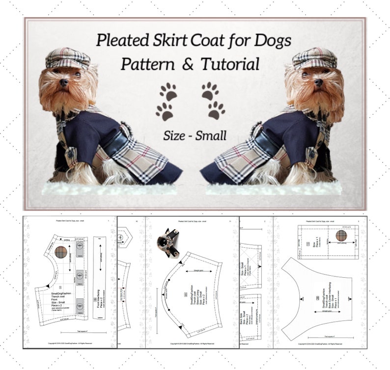 Dog clothes Coat sewing patterns for small dogs PDF dog clothes small Dog coat pattern Small dog fashion pdf pattern for dog coat sewing PDF image 3