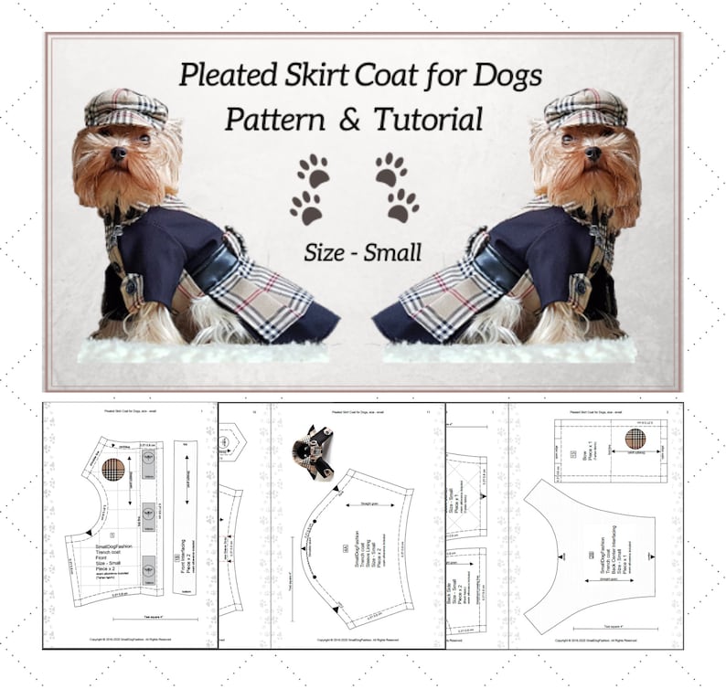 Dog Clothes Coat Sewing Patterns for Small Dogs PDF Dog Etsy