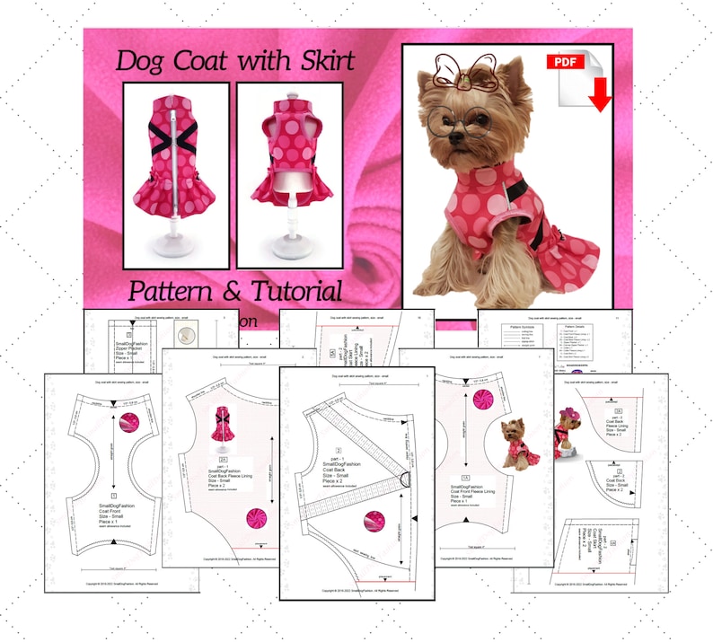 Dog Coat Sewing Pattern PDF Small Dog Clothes Dog Outfit Etsy