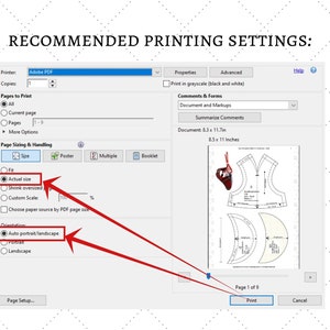 Puede incluir: Una captura de pantalla de una pantalla de ordenador que muestra la configuraci&oacute;n de impresi&oacute;n de un documento PDF. La configuraci&oacute;n incluye opciones para las p&aacute;ginas a imprimir, el tama&ntilde;o y la manipulaci&oacute;n de las p&aacute;ginas, y la orientaci&oacute;n. El documento mide 8,3 x 11,7 pulgadas y se imprime en papel de 8,5 x 11 pulgadas.