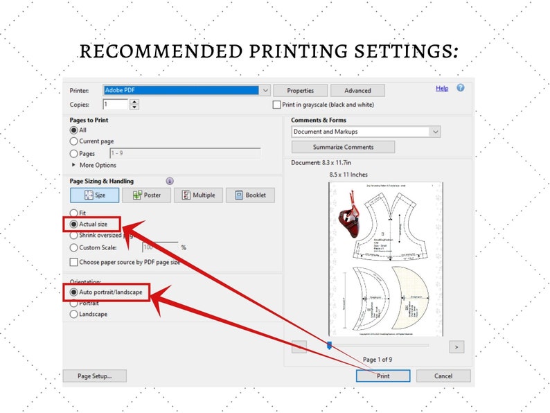 Puede incluir: Una captura de pantalla de una pantalla de ordenador que muestra la configuraci&oacute;n de impresi&oacute;n de un documento PDF. La configuraci&oacute;n incluye opciones para las p&aacute;ginas a imprimir, el tama&ntilde;o y la manipulaci&oacute;n de las p&aacute;ginas, y la orientaci&oacute;n. El documento mide 8,3 x 11,7 pulgadas y se imprime en papel de 8,5 x 11 pulgadas.