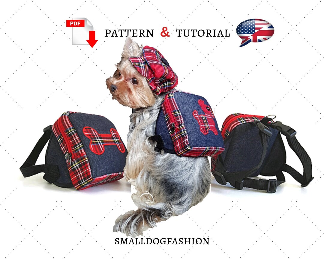 For Small Dog Zippered Backpack Pattern Harness Backpack for Dog