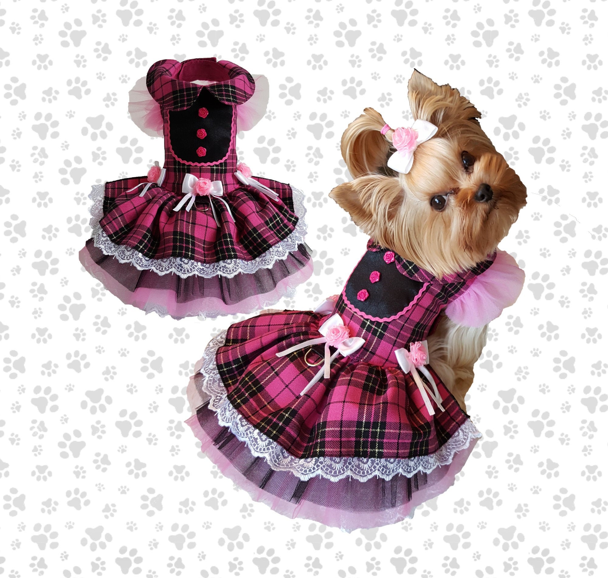 girl dog harness dress