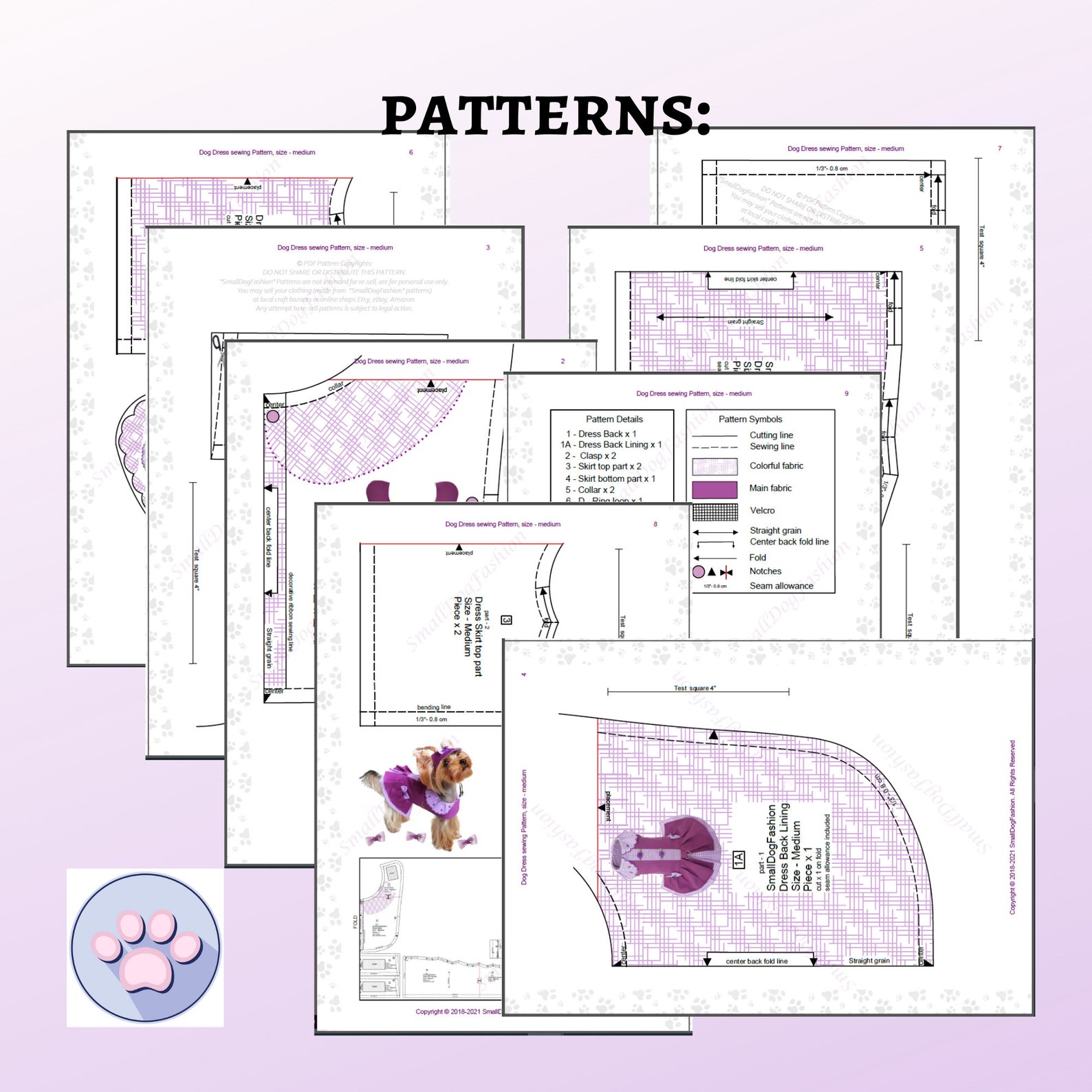 Small Dog Clothes Sewing Pattern PDF Pet Dress Pattern Girl Etsy