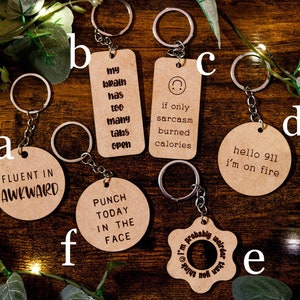 Laser Engraved Wood Keychains