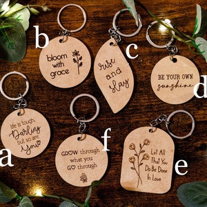 Laser Engraved Wood Keychains