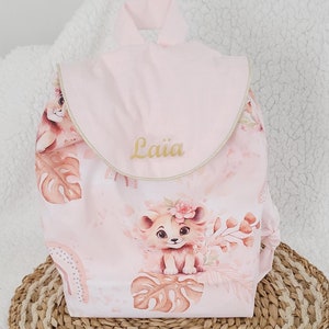 Sac à dos enfant personnalisé ,sac maternelle motif lionceau , sac pour la crèche ou la nounou