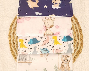 Customizable nursery napkin, washable table napkin, canteen napkin for children, different models to choose from