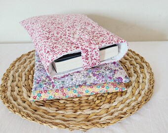 Pochette personnalisée pour livre en coton imprimé fleuri