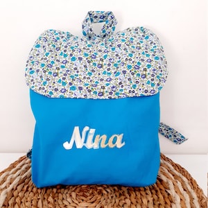 Personalized maternal backpack patterns flowers, bag for nursery or nanny