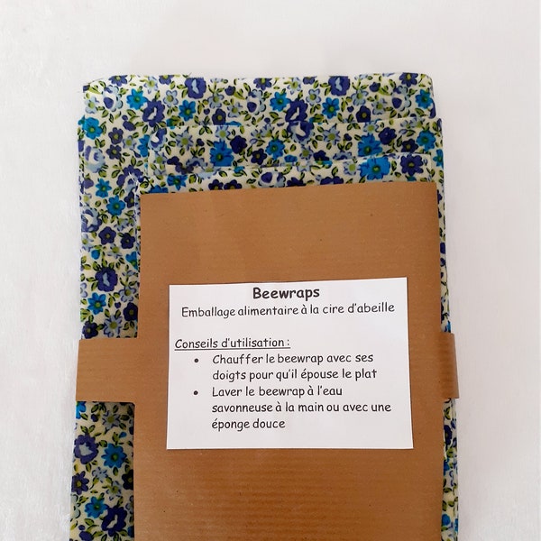 Beewraps, reusable food packaging with floral patterns