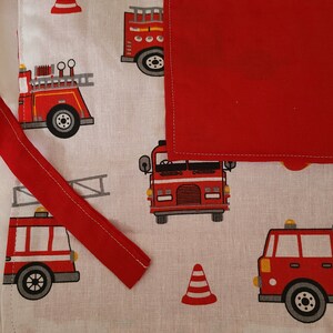 Customizable children's apron with fire truck patterns image 5