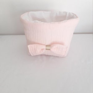 Washable wipe basket, diaper basket, pink double gauze storage basket