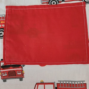 Customizable children's apron with fire truck patterns image 7