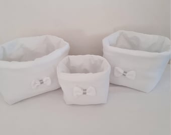 Washable wipes basket, diaper basket, white double gauze storage basket