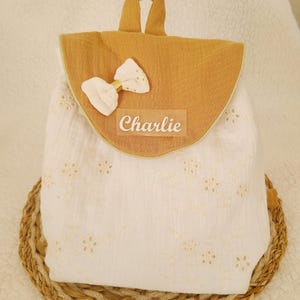 Sac à dos enfant personnalisé ,sac maternelle en double gaze brodée
