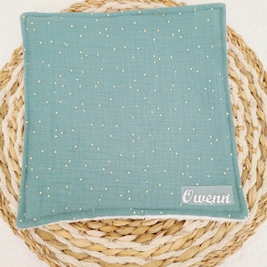 Serviette de table personnalisable en double gaze à pois dorés image 5