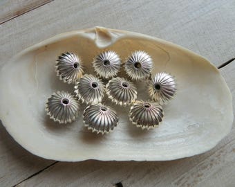 5 beads compartmentalized silver-plated 16 x 11 mm