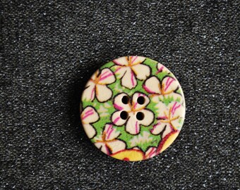 10 wooden flower 30 mm buttons