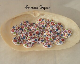 10 15 mm wooden flower buttons
