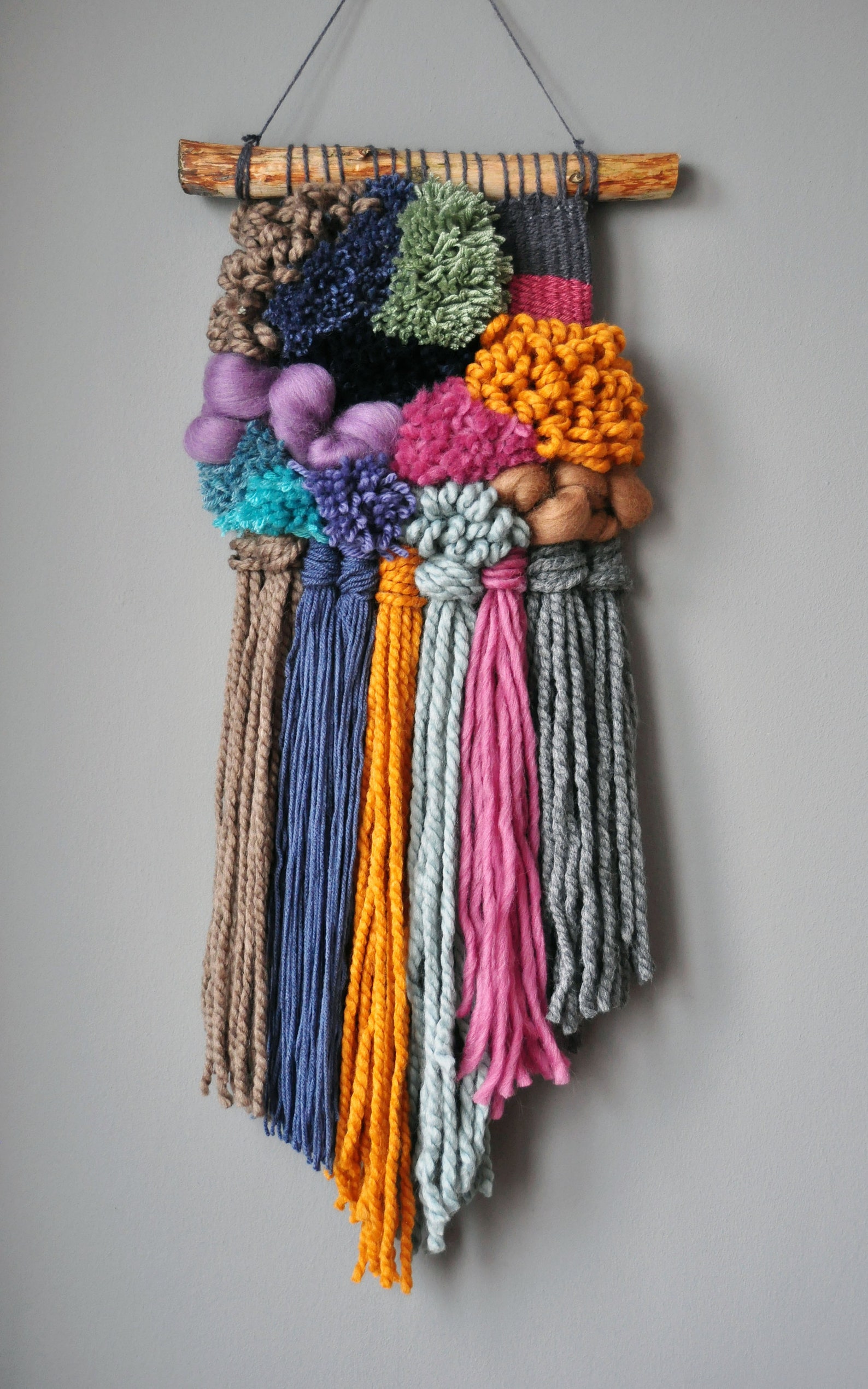 LARGE Weaving, Boho, Tapestry, Wool, Wall Weaving, Woven Wall Hanging