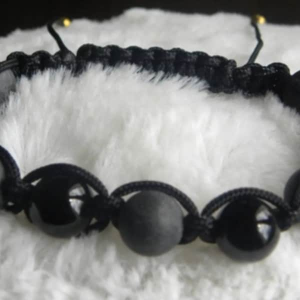 Bracelet Shamballa pierre noire du brésil MAN WOMAN