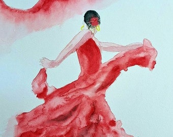 aquarelle danseuse Espagnole