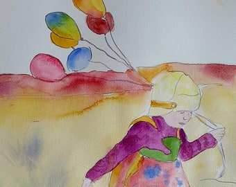 la petite fille aux ballons