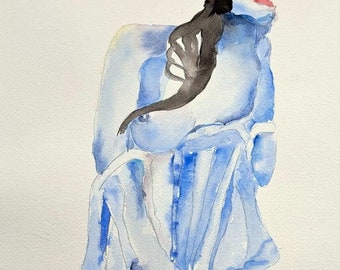 aquarelle femme sexy, le corsage